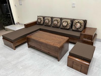 Bộ Bàn Ghế Phòng Khách Gỗ Sofa Chân Uốn