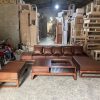 Bộ bàn ghế sofa gỗ phòng khách chân quỳ góc giá rẻ 2023